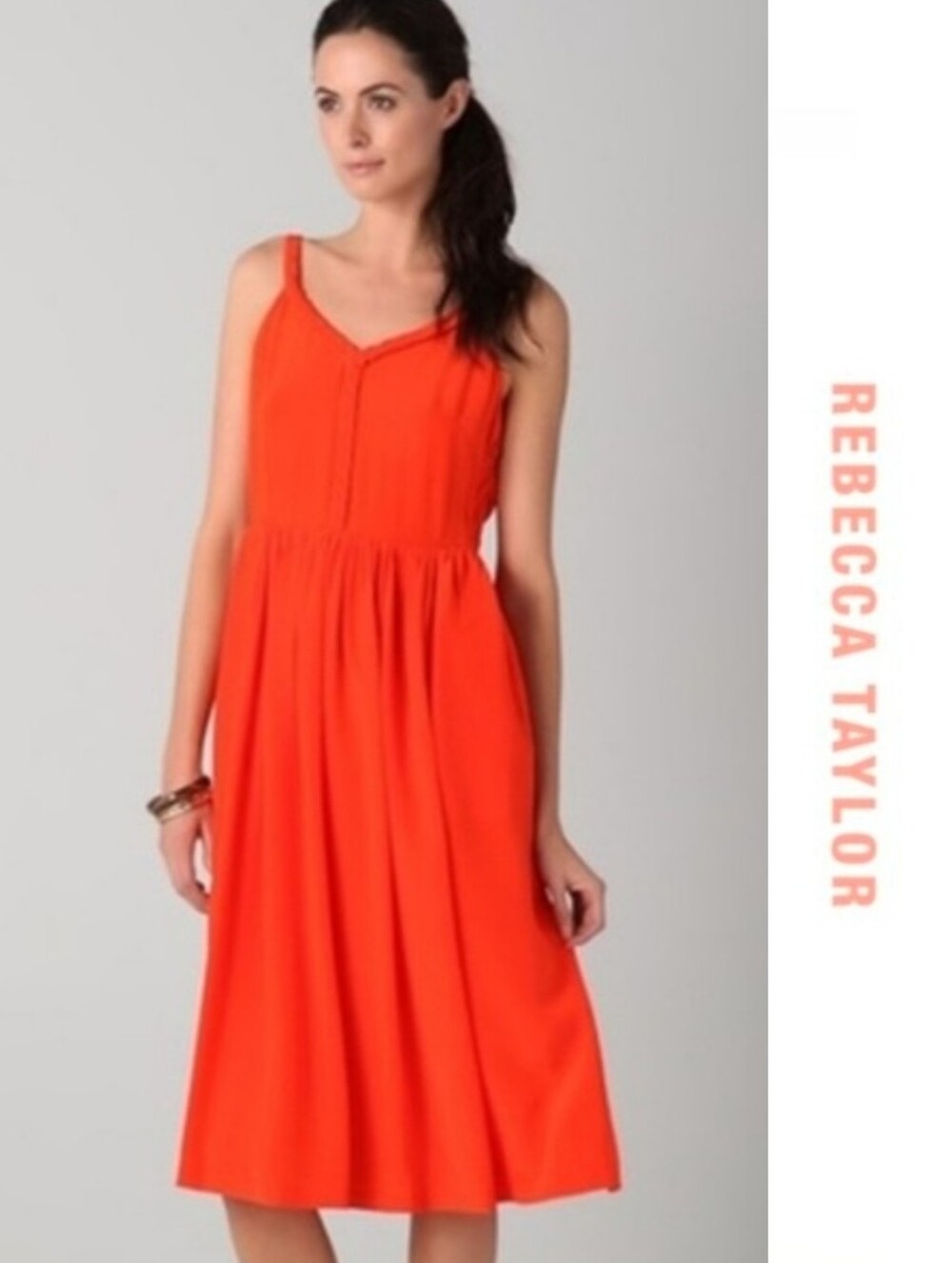 NWOT {Rebecca Taylor} Silk All tied up Dress Orange Size 0